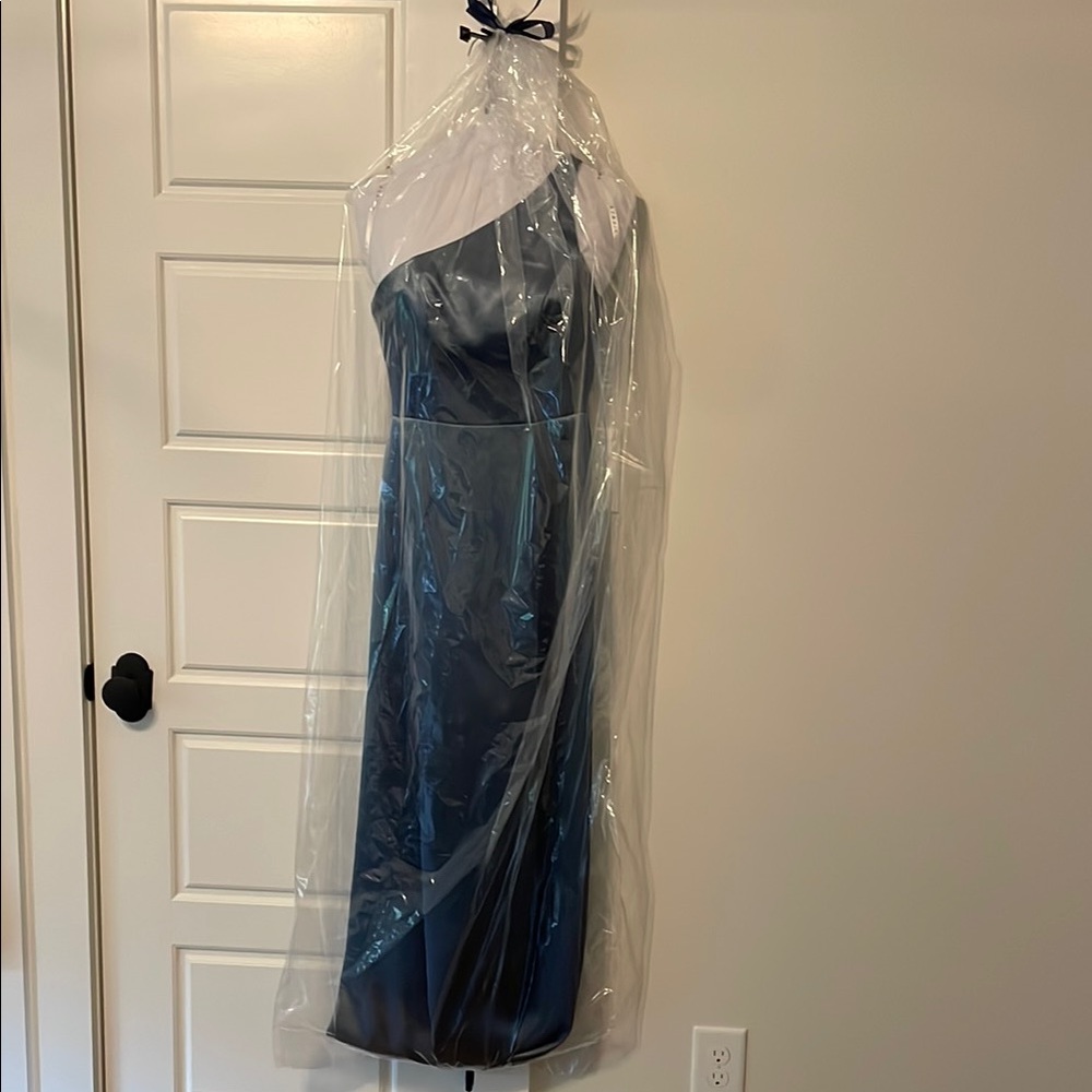 Azazie One-Shoulder Blue Dress